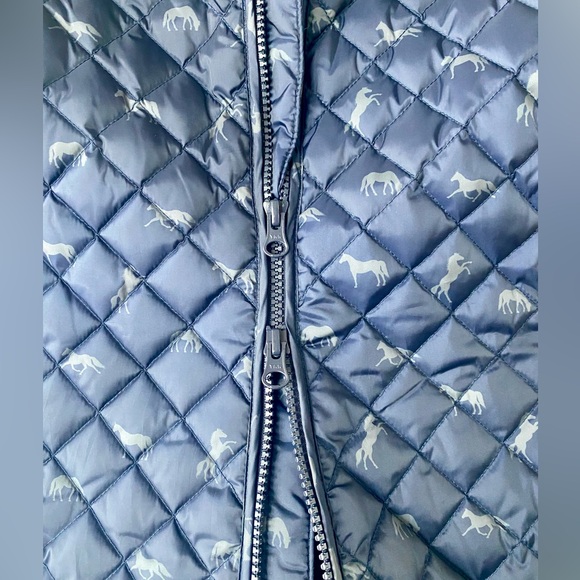 Piper down filled riding vest II by SmartPak, navy with horse pattern, size M - Picture 7 of 12